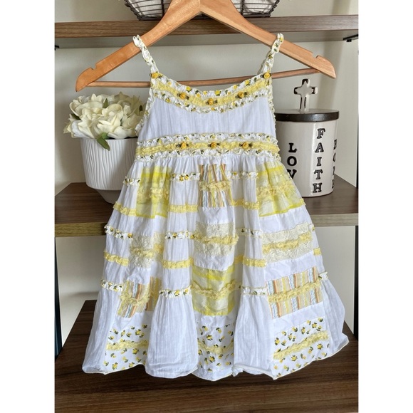 Very Pretty Biscotti Girl’s Dress Flowers Patchwork Size 5 - Picture 1 of 14